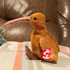Ty Kiwi Bird Plush in Brown and Green